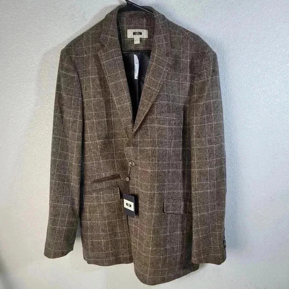 Joseph Abboud Other - NWT Joe Joseph Abboud Sz L Wool Blend Brown 2 Button Blazer Elbow Patches